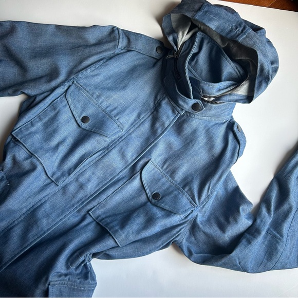 Rag and Bone Blue Denim Hooded Jacket - Picture 4 of 6